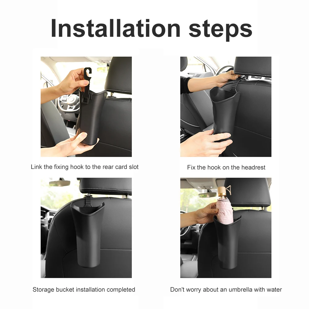 Car Umbrella Storage Box Versatile Space Saving Auto Umbrella Rack Holder Car Backseat Cup Holder Garbage Can umbrella holder car storage box