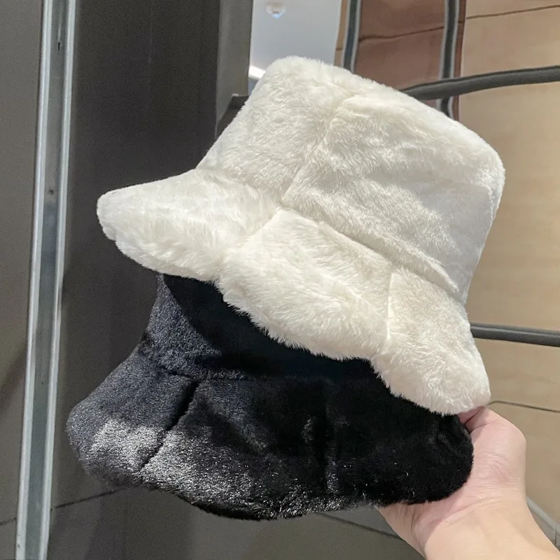 

New Fashion Soft Ruffle Edge Sweet Hat Plush Ruffle Edge Winter Warm Fisherman Hat Women's Autumn Outdoor Casual Hat