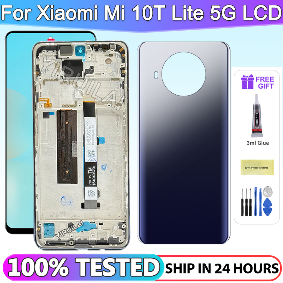 6.67'' LCD Mi 10T Lite 5G Screen Replacement, for Xiaomi Mi 10T Lite 5G M2007J17G LCD Display Touch Screen Digitizer with Frame