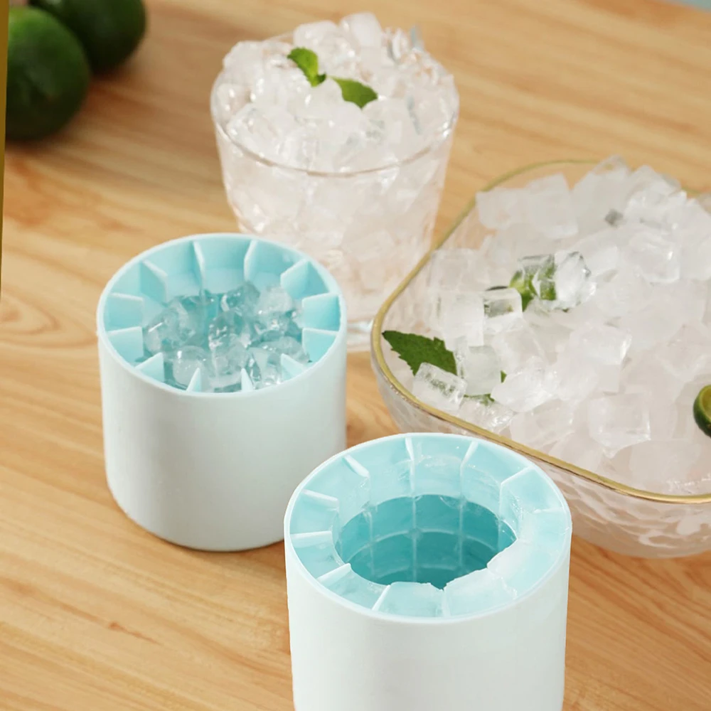 Ice Cubes Tray Making Freeze Quickly Safety Silicone Creative Design Frozen  Drink Maker Ice Bucket Cup