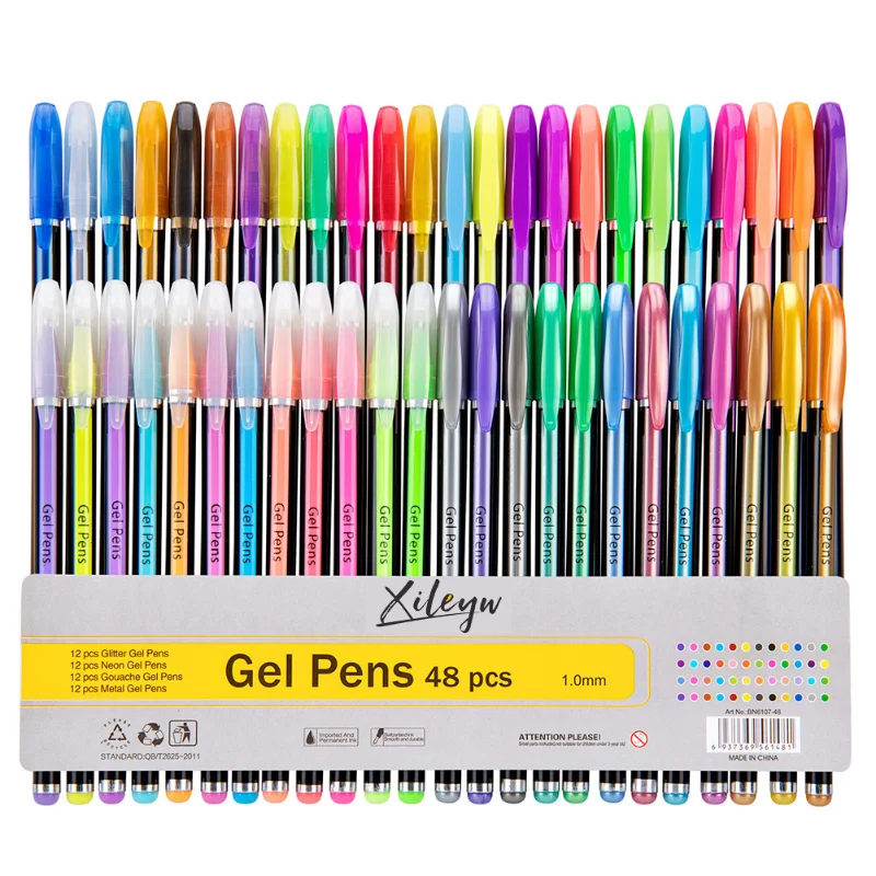 12-48 Pcs Colored Gel Pens Set Kawaii Pen Manga Scrapbook Journaling  Ballpoint 1.0 Mm Stationery - Gel Pens - AliExpress