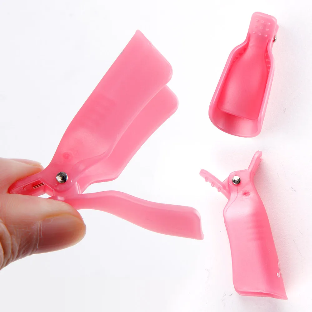 10pcs Plastic Nail Art Soak Off Cap Clip Manicure Nail Clip UV Gel Polish Remover Wrap Cleaner Reuseable Fingers Tips Nails Tool