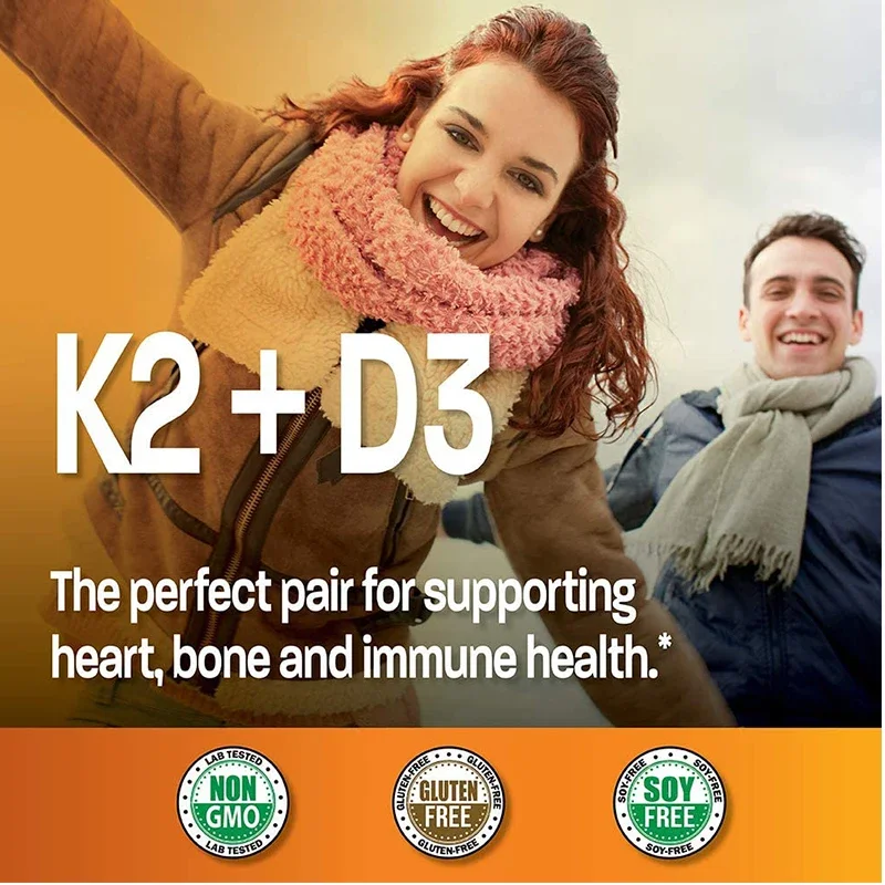 Vitamin D3 Vegan K2 Complex - Contains 5,000 IU Vitamin D Immune Support - Promotes bone health