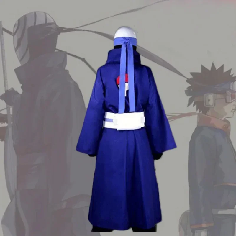 Shippuden Uchiha Obito/Madara Cosplay Costume Halloween Carnival Ninja Battle Suit Blue Kimono No Mask Custom Made