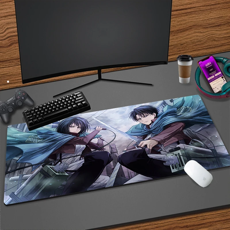 

Laptop Accessories Deskpad Rubber Keyboard Large Gamer Attack On Titan Mousepad Gaming Office Mouse Pad Anime Deskmat Mausepad