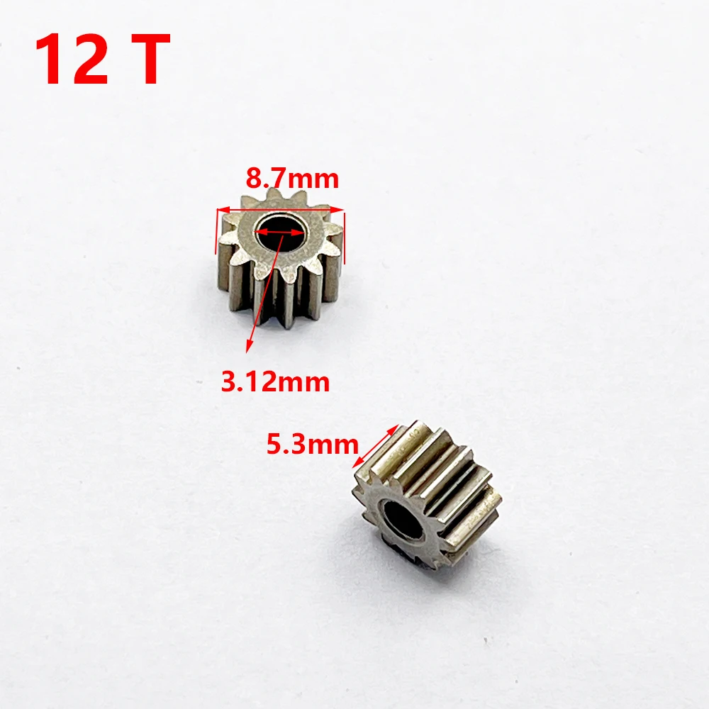 Motor Gear Transmission Gear Electric Bike Gear Metal Steel Gear 9 Teeth/ 12 Teeth 9T /12 Teeth Replaceable Motor Gear for RS550 10.8V / 12V / 14.4V 16.8V 18V 21V Motor