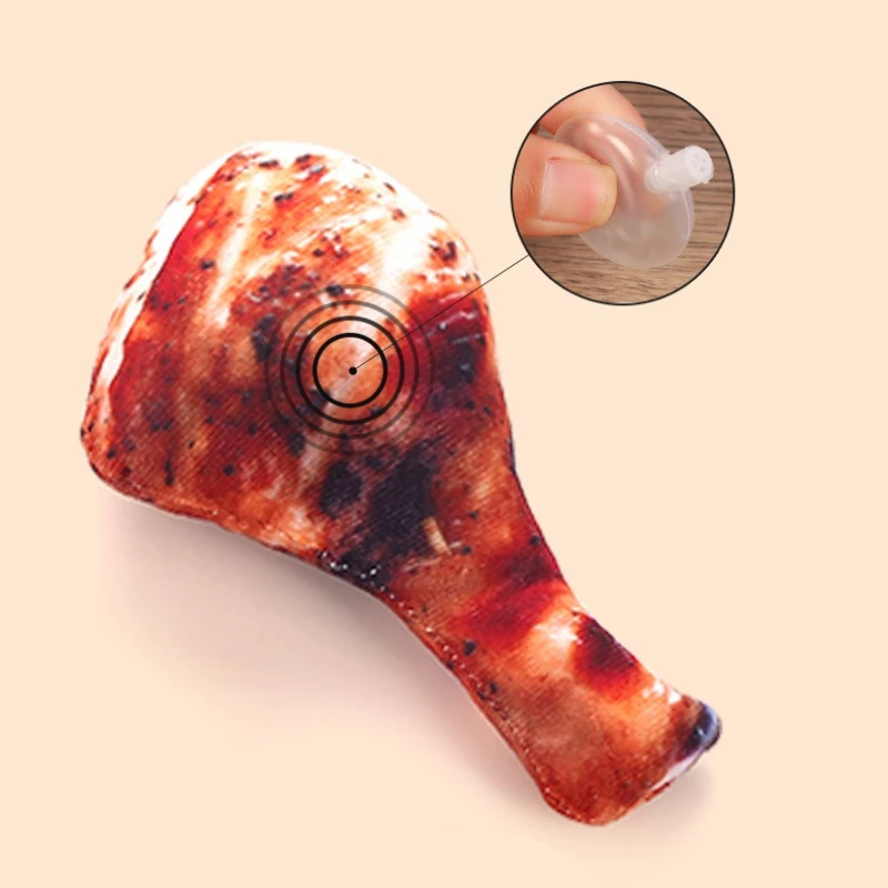 Simulated Meat Bone Dog Toy Plush Vegetable Fried Egg Large Chicken Leg Chew Toy Interactive Steak Squeaky Toys Puppy Teething