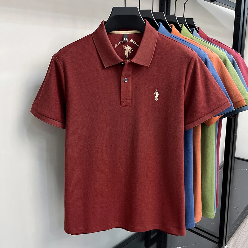 Kurzarm-Poloshirt aus 100 % reiner Baumwolle Luxusmarke Paul Pony besticktes Herren-T-Shirt Sommer-Business-Casual-Oberteil atmungsaktiv – Detail 25