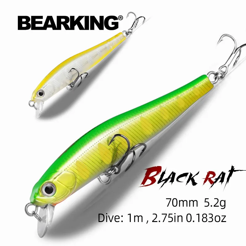 BEARKING Hot Model 70mm 5.2g Professional Quality Magent Weight Fishing Lures Minnow Crank Artificial Bait Tackle A06
