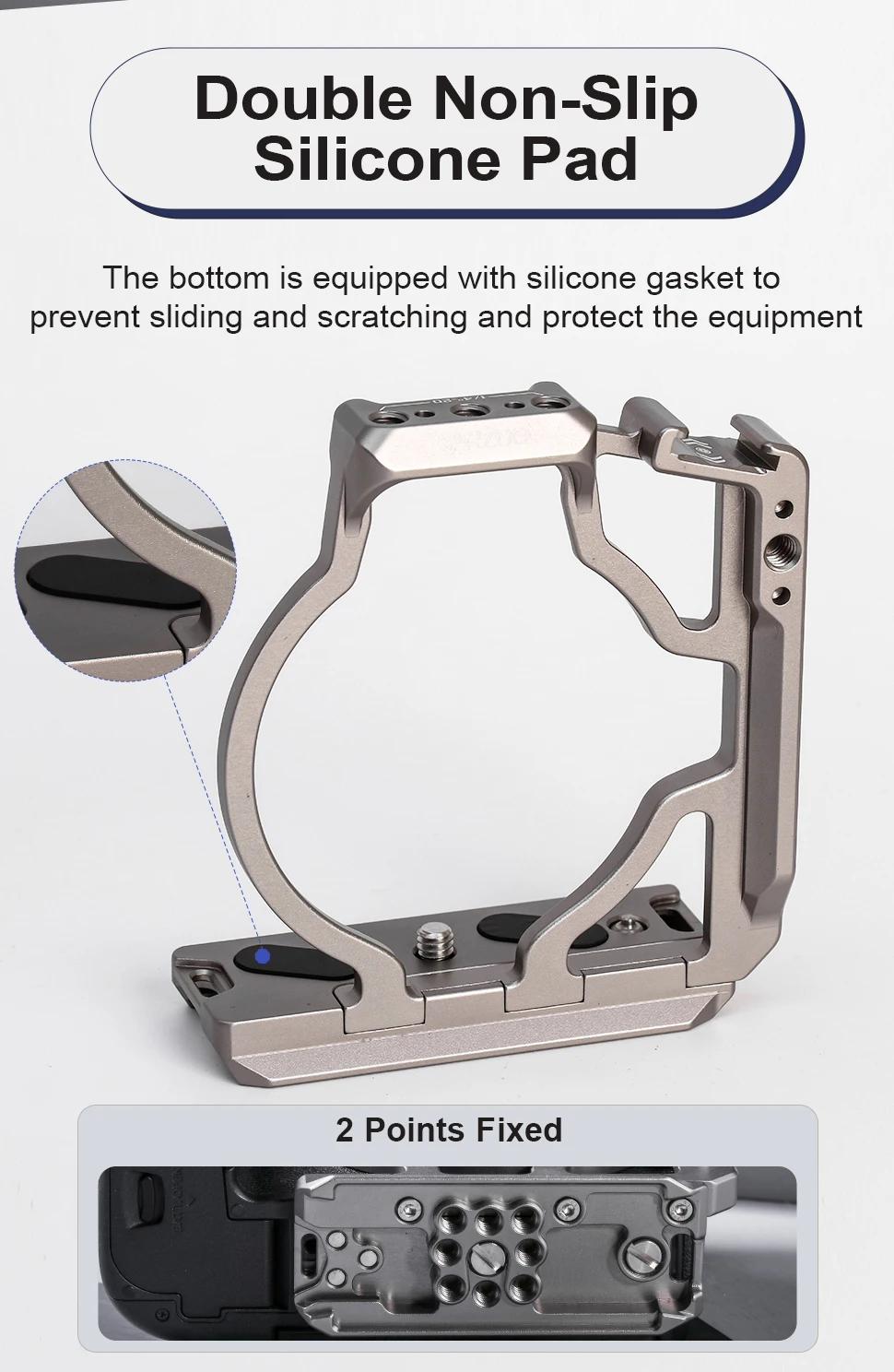 Camera Cage Rig For Canon EOS R Camera Protective Case with Handle Side Grip for