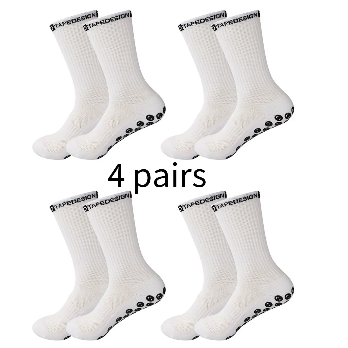 New Solid Color Anti Slip Rugby Sports Socks for Men's Sports Bicycles Short Socks for Men's Athletes 4 pairs Sports Socks Football Socks Fitness Sports Socks Sport Socks