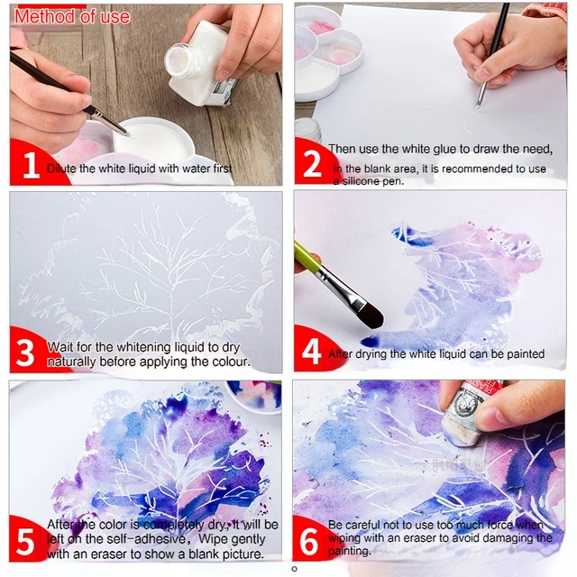 1pc Art Masking Fluid 75ml Bottle Stay White Pigment Cover Liquid Water Color Media Students Artists Watercolor Masking Liquid 5