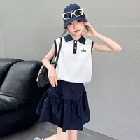 Ensemble d'été pour filles : Polo sans manches style princesse et jupe courte – Nouvelle collection tendance 2026, tailles moyennes à grandes 1