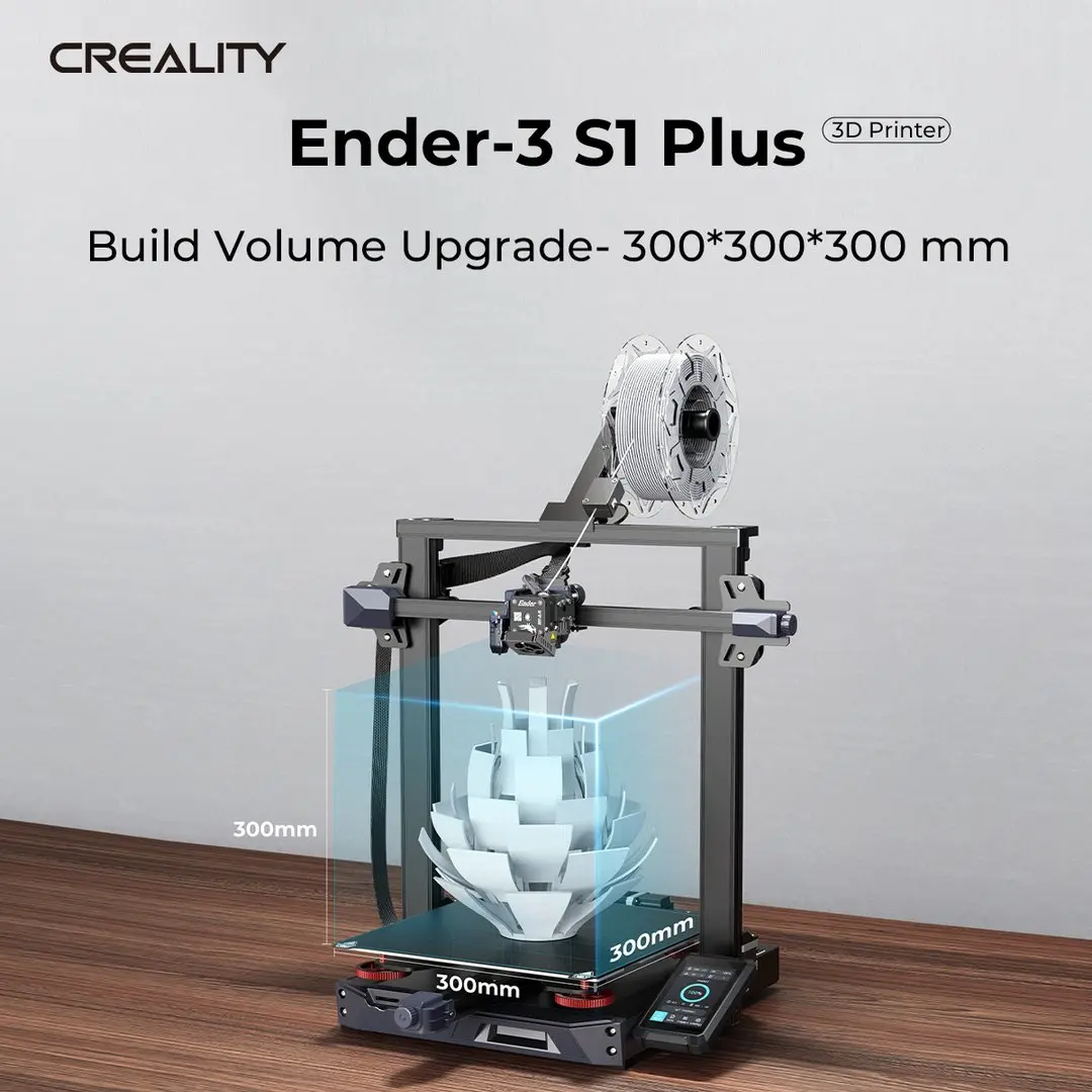 Ender-3 S1 PLUS Creality 3D Printer 300*300*300mm Build Volume Sprite Dual-Gear Direct Extruder 4.3-inch 32Bit Silent CR Touch