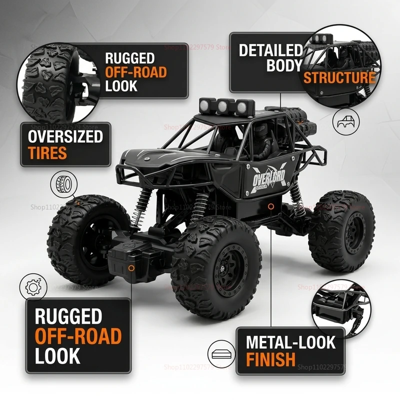 Monster Truck RC Tout-Terrain 4x4 - Voiture Télécommandée Haute Performance