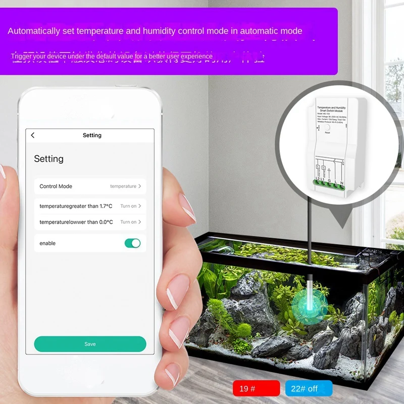 

Умный переключатель Wi-Fi Tuya с датчиком температуры и влажности, модуль дистанционного управления с таймером и управлением через приложение, прочный датчик