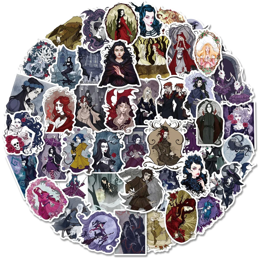 

10/30/50PCS Cartoon Dark Fairy Tale Series Stickers Luggage Laptop IPad Journal Guitar Phone Case Waterproof Stickers Wholesale