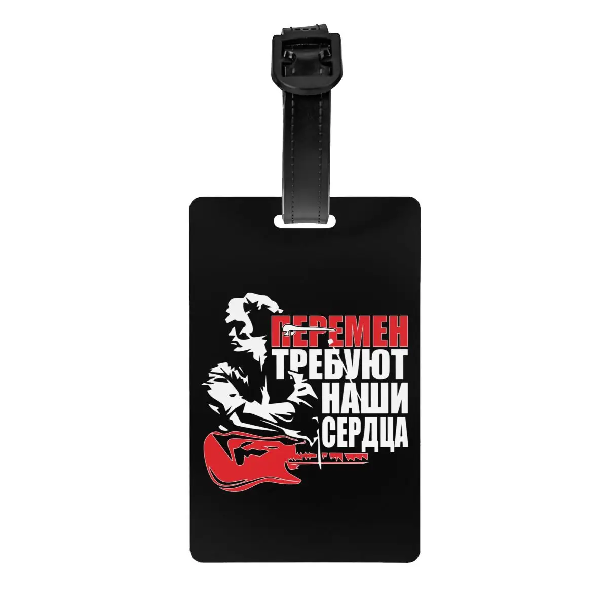 

Custom Viktor Tsoi Kino Luggage Tag With Name Card Russian Rock Band Legend Privacy Cover ID Label for Travel Bag Suitcase