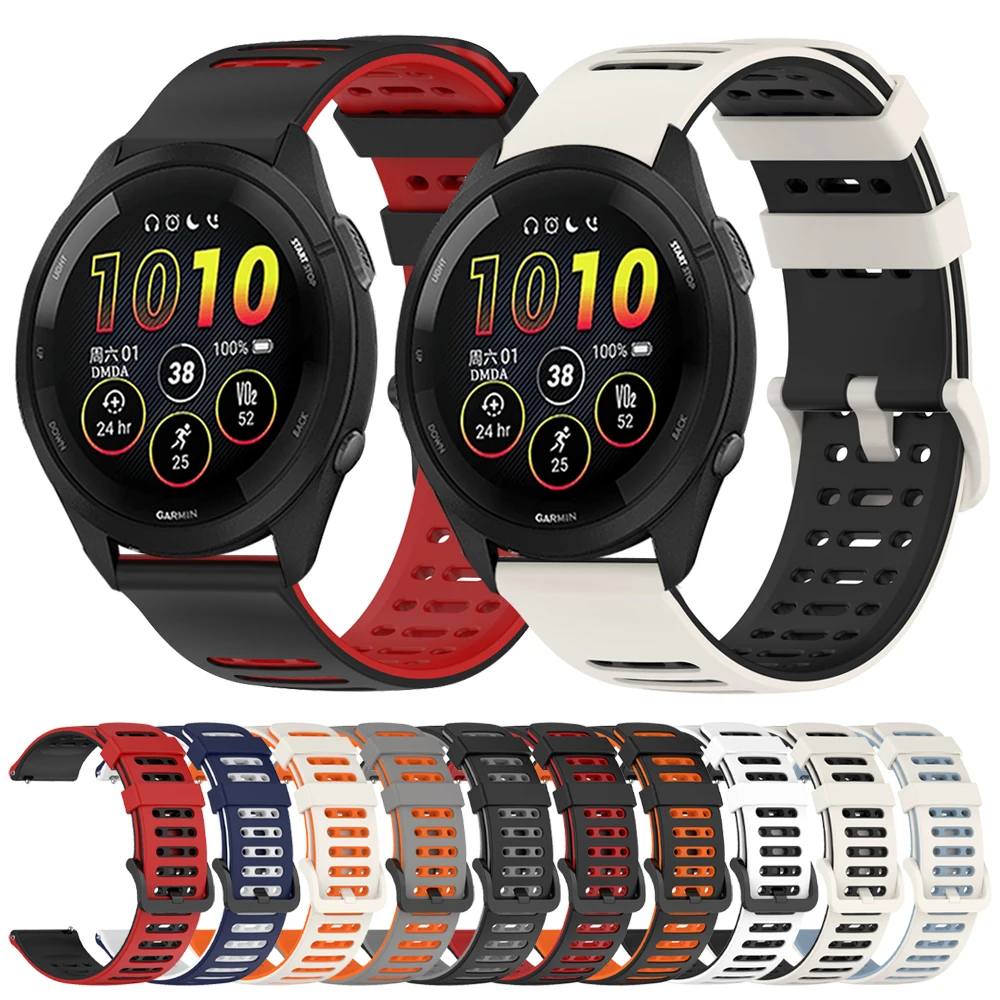 kwmobile Bracelet de montre compatible avec Garmin Vivoactive 4 / Venu 2 / Forerunner 255 - Bracelet de rechange translucide à paillettes - Violet/transparent