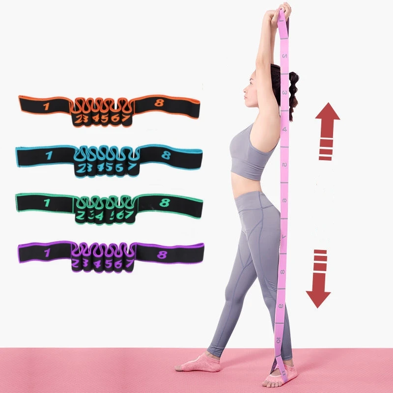 Yoga Stretch Resistance Bands Adult High Elasticity Multi-segment Belt Yoga Assisted Stretching Belt Fitness Products