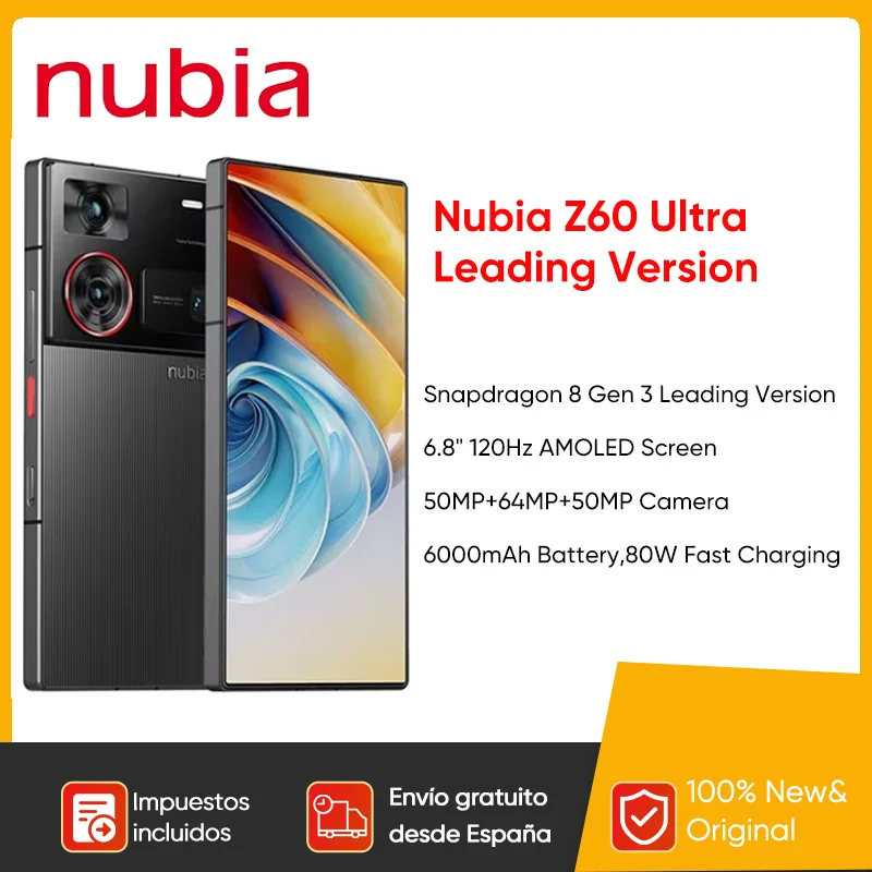 Nubia Z60 Ultra Leading Version  5G Smartphone Snapdragon 8 Gen 3 Leading Version 6.8'' 120Hz AMOLED Screen 80W Fast Charging 1