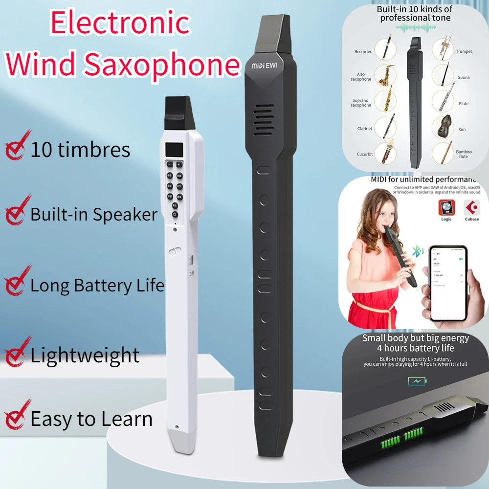 ElectronicWindSaxophone10TimbresElectronicFluteBuiltinBattery