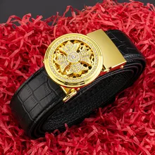 

Buckle Head Turning Belt Men's First Layer Cowhide Automatic Buckle 2022 New Trend Fashion Leather Belt Quality Youth Men's Belt