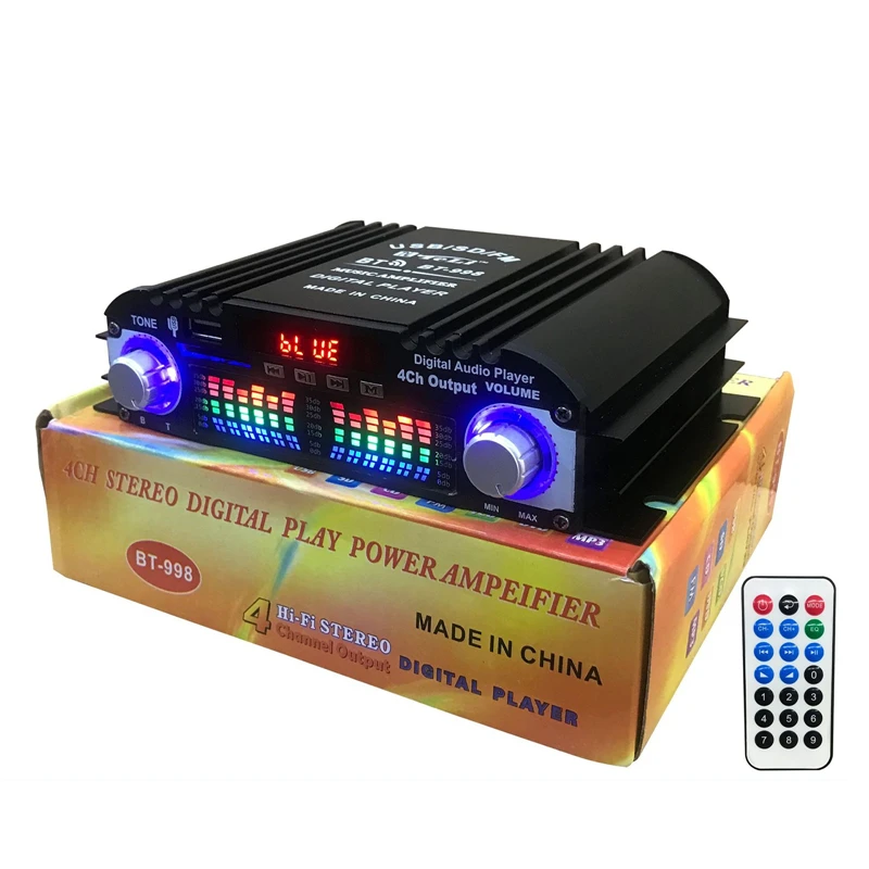 BT-998 Hifi Audio Home Digital Verstärker Auto Audio Bass Power Bluetooth  Verstärker FM USB SD Radio für Subwoofer Lautsprecher DC12V - AliExpress