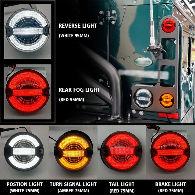 Lot 2 Clignotants Latéraux LED Fumés Ambre Pour Land Rover Defender/Discovery II/Freelander I - Compatible 1998-2016