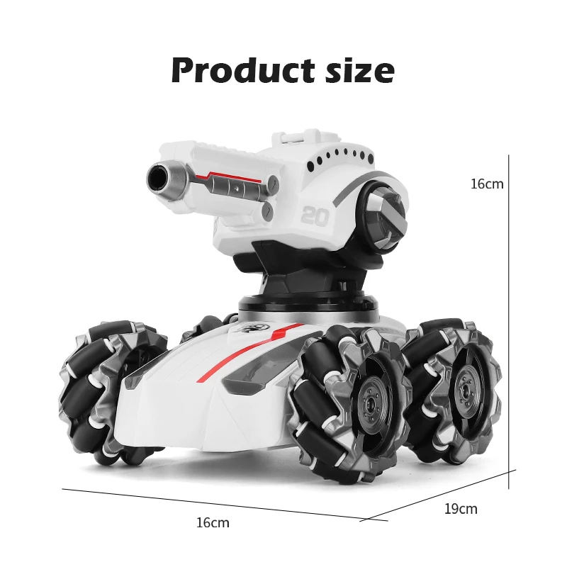 New 3in1 2.4G 4WD RC Tank Water Bomb Watch Gesture Sensing Off-road Drift Remote Control Tank With Music Light RC Car Kids Toys 6