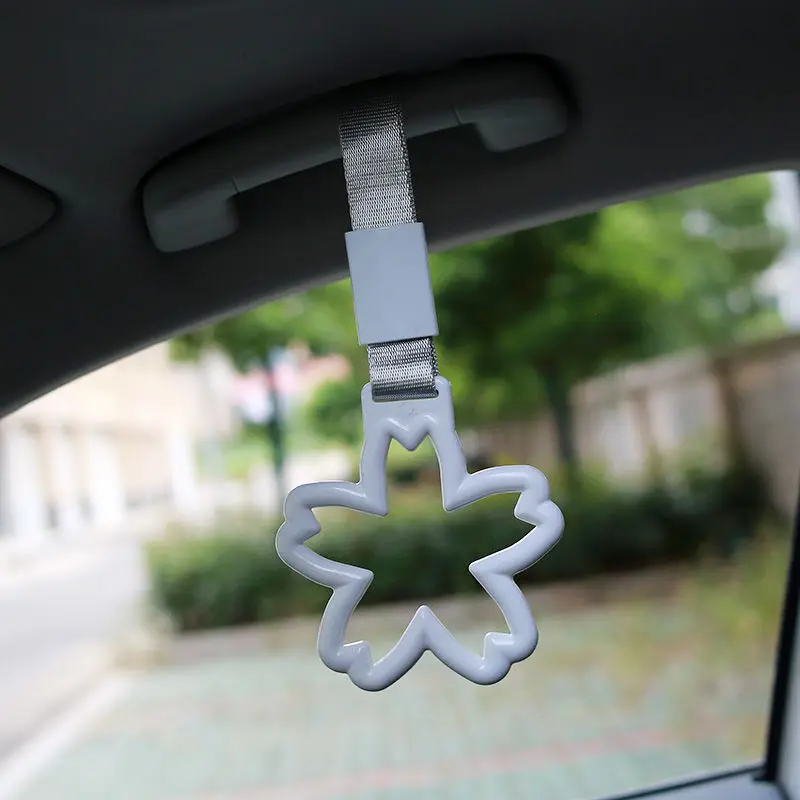 WANGFUFU JDM Style Heart-Shaped Car Handle Strap - Nylon Bumper Tow Loop For Safety & Decoration
