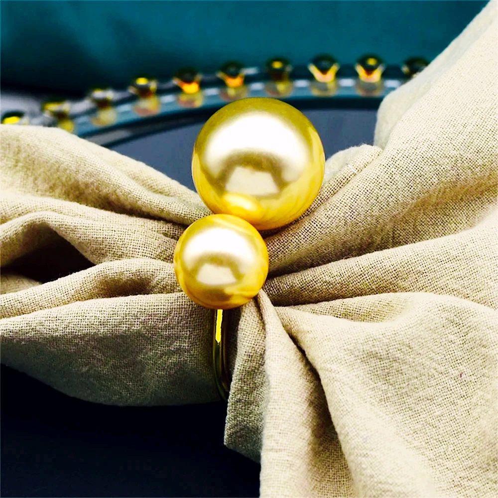 New champagne gold napkin ring simple creative decorative mouth cloth napkin ring buckle 12/PCS christmas napkin rings