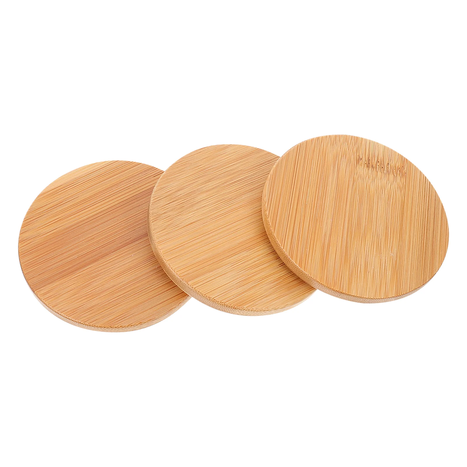 Bamboo Cup Lids Cup Lids Bamboo Mug Covers Wooden Accessories Kitchen Cookware Parts Practical Components 3 Pcs