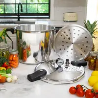 Pressure Canner 22-Quart Capacity Pressure Cooker Built-in Pressure Gauge with (1) Rack, Aluminum Polished 2
