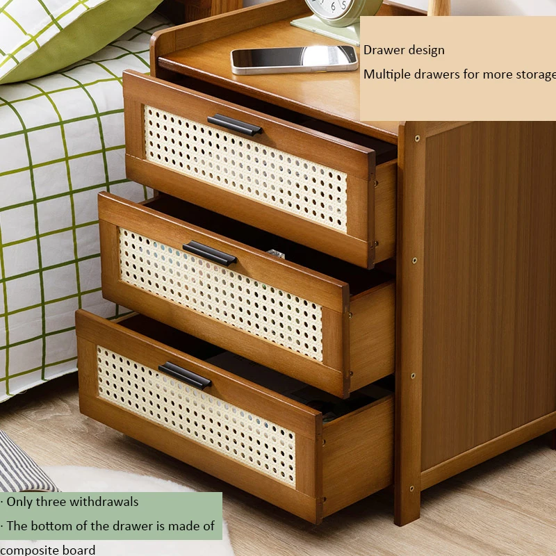 Solid Wood Bedside Table Simple Small Cabinet Modern Morocco Storage Cabinet For Bedroom Bedside Nightstands Set