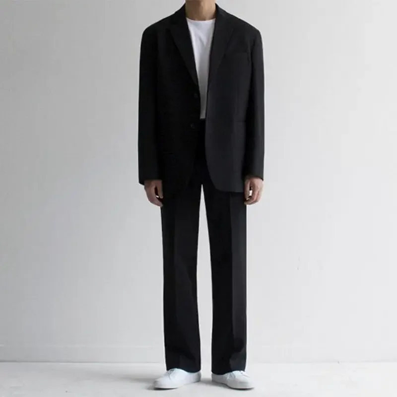 Men's Korean-style Black Casual Western-style Suit Jacket High-end Feel Business Formalwear For Students Professionals