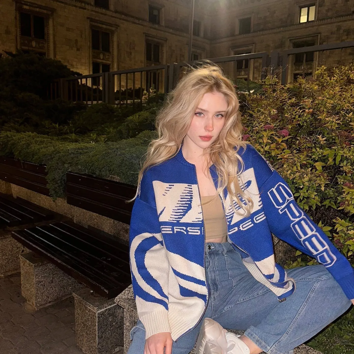 Women Oversized Sweater Racing Cardigan Girl Y2K Retro Hip Hop Knitted Sweater Vintage Pullover Casual Sweater Hipster Top 2023 2