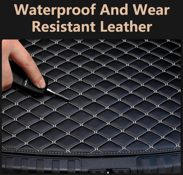 QHCP tapis de coffre de voiture garniture de coffre arrière en cuir  microfibre Anti-sale plateau de coffre tapis de sol pour Alfa Romeo Stelvio