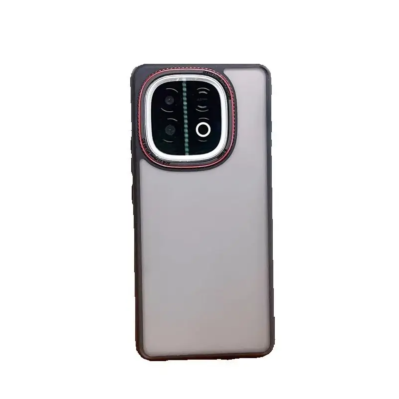 Translucent Matte Shockproof Frosted Case with Red Ring Lens