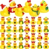 6-24pcs Christmas Rubber Ducks 2.5 Inch Assorted Rubber Ducks with Various Christmas Characters Novelty Rubber Duck Toys 5