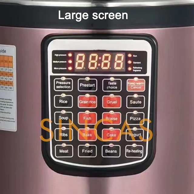 Multi-function Touch Electric Pressure Rice Cooker 6L-8L - 220V 5