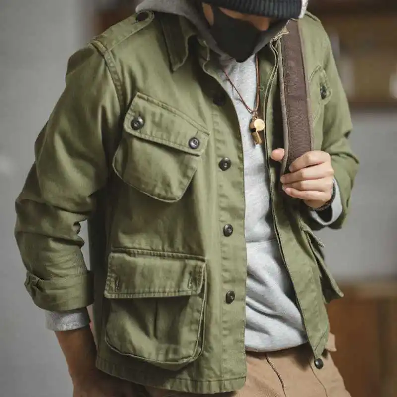 

2023 New Jungle Jacket M42 Military Paratrooper Suit Men's Overalls Casual Coat Top Army Solid color Spring Jackets