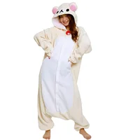 Japanese Cute Cartoon Character Rilakkuma Kigurumi Bear Sister Adult Anime Jumpsuit Pajamas Kawaii Anime Peripheral Pajamas - Image 3
