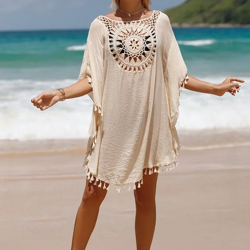 2024 New  Luxury CROCHET BIKINI-Women's Sexy Swimsuit Cover Up Dress Summer Bathing Suit Beachwear Shirt Cover-ups for Women