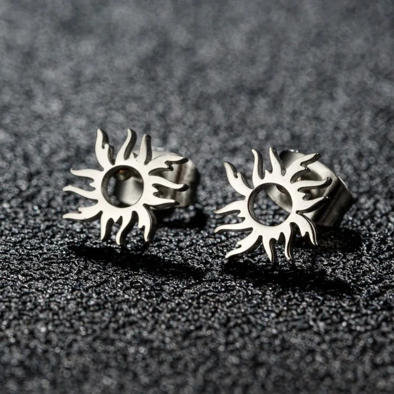 316L Stainless Steel Sun Totem Stud Earrings for Women 2024 New Fashion Classic Earring Jewelry Gifts