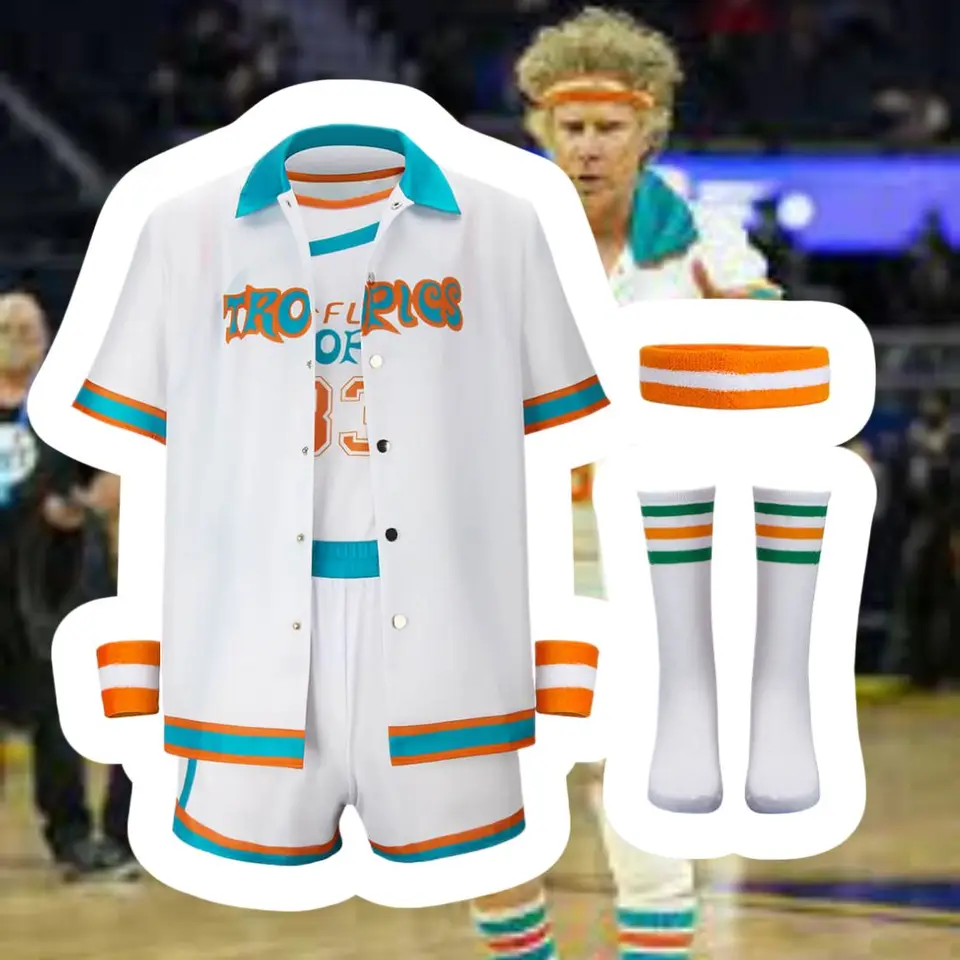 Jackie Moon Warm Up Costume Outfit Flint Tropics Shirt Jackie Moon
