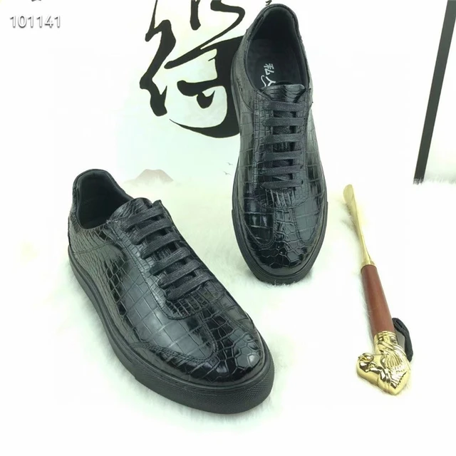 Authentic Real True Exotic Crocodile Skin Male Casual Sneakers Genuine  Alligator Leather Men Black White Lace-up Walking Shoes - AliExpress