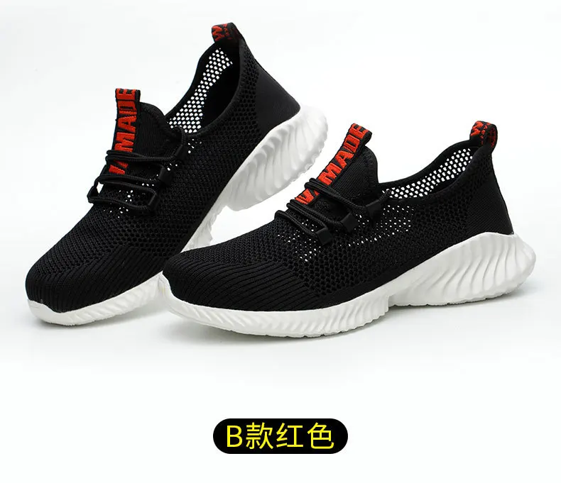 Breathable Men Work Shoes Summer Safety Shoes Lightweight Protective Sneakers Safety Steel Toe Shoes Men Puncture-Proof boots