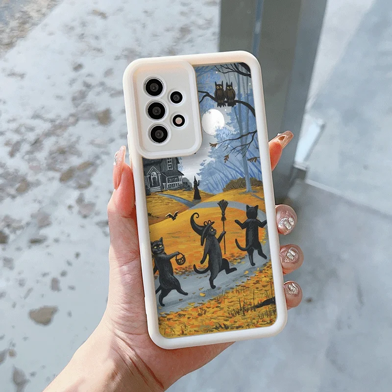 Darkly Humorous Monster Cat Shockproof Phone Case – Creative Animal Design