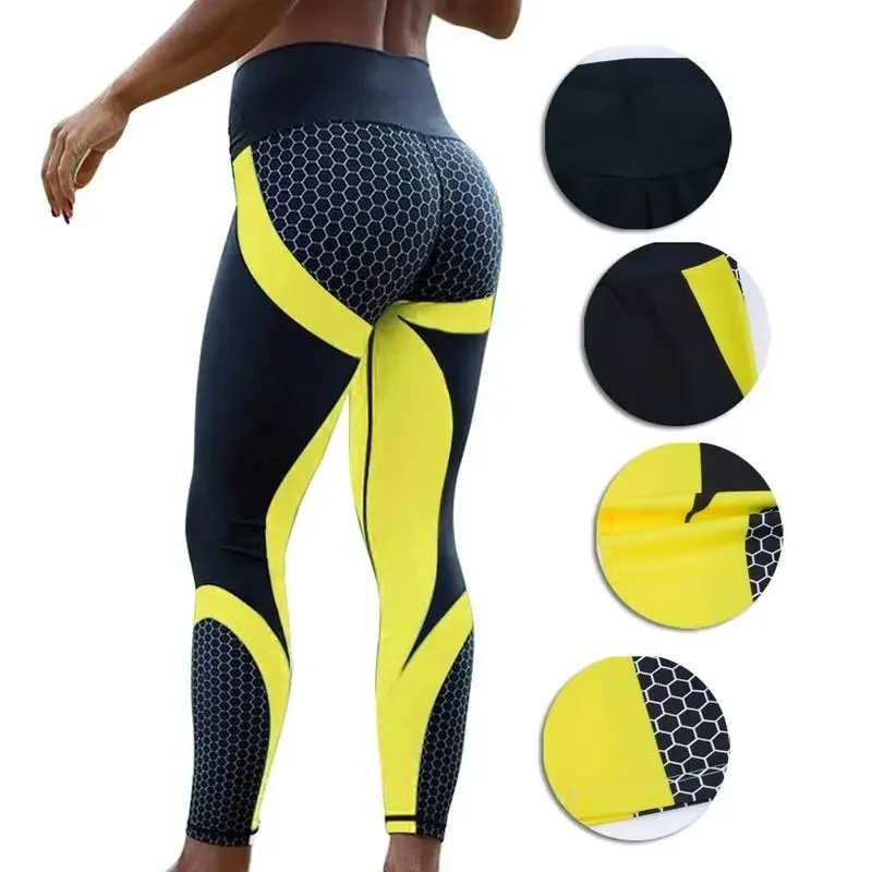 271004007 Leisure Fitness Hot Digital Printing Yoga Pants High Waist and Hip Lifting Sports Pants Slim Fit Leggings